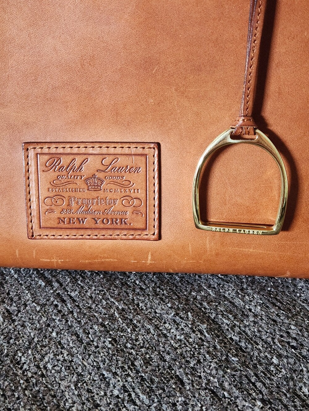 🐎RARE Ralph Lauren🐎 - Heritage Proprietor Leather Tote Bag w/Crossbody Strap - Picture 3 of 13